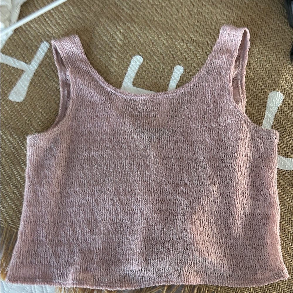 Rubbish Light Pink crochet Knit Tank Top in XS